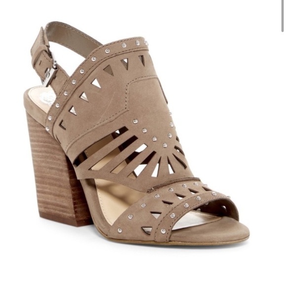 Vince Camuto Reston Block Heel Sandals Suede Studded 9.5 - Picture 1 of 9